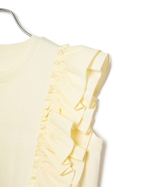 VIS（ビス）の「【洗える】異素材ドッキングフリルニットプルオーバー（Tシャツ/カットソー・レディース・ピンク系その他2/ブルー系その他4/ホワイト系その他5・FREE）」の17枚目の写真