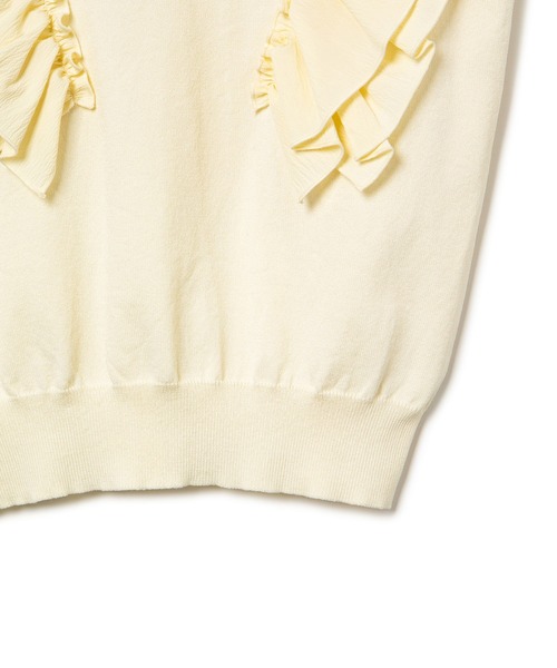 VIS（ビス）の「【洗える】異素材ドッキングフリルニットプルオーバー（Tシャツ/カットソー・レディース・ピンク系その他2/ブルー系その他4/ホワイト系その他5・FREE）」の18枚目の写真