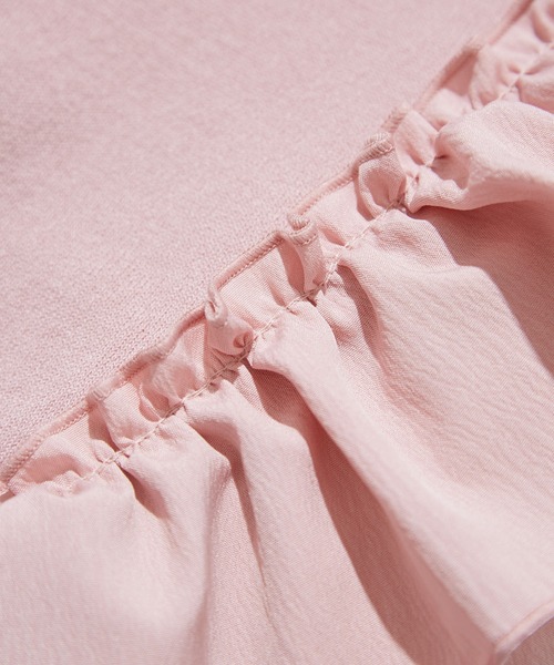 VIS（ビス）の「【洗える】異素材ドッキングフリルニットプルオーバー（Tシャツ/カットソー・レディース・ピンク系その他2/ブルー系その他4/ホワイト系その他5・FREE）」の20枚目の写真