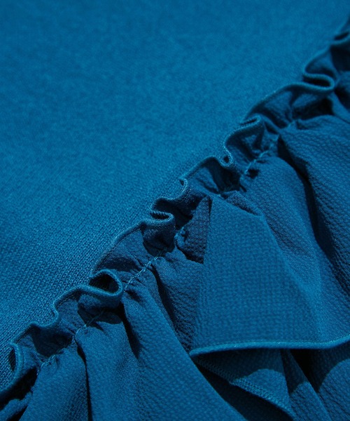 VIS（ビス）の「【洗える】異素材ドッキングフリルニットプルオーバー（Tシャツ/カットソー・レディース・ピンク系その他2/ブルー系その他4/ホワイト系その他5・FREE）」の21枚目の写真