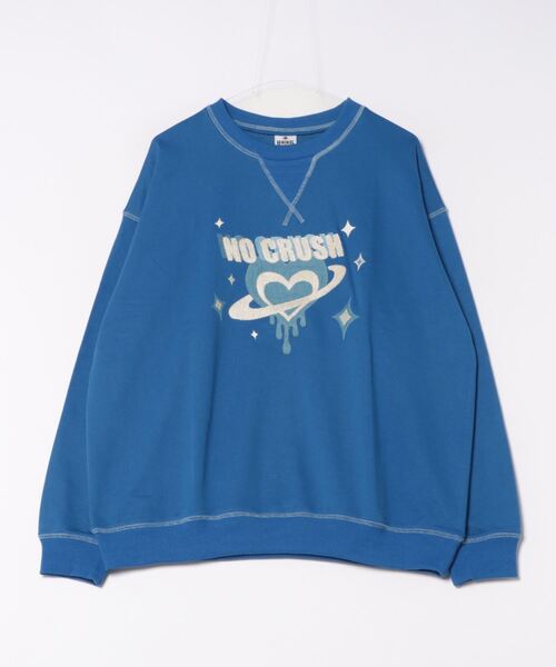 HOOK(フック)の「HOOK -original- レトロ調溶けるハートパッチワークスウェット(スウェット・メンズ・ブラック/ホワイト/ブルー・XL/L/M)」の21枚目の写真