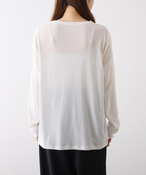 PUAL CE CIN（ピュアルセシン）の「コットンシアークルーネックカットソー（Tシャツ/カットソー・レディース・ライトグレー/オフホワイト/ブラック/オレンジ系その他・FREE）」の10枚目の写真