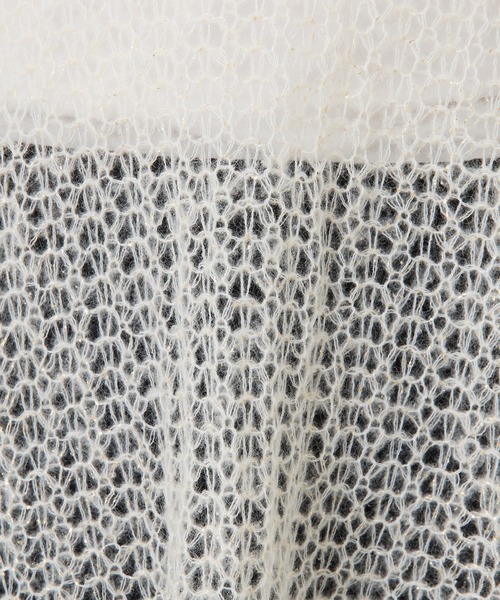 COLLAGE GALLARDAGALANTE（コラージュガリャルダガランテ）の「箔プリントシアーモヘアニット（ニット/セーター・レディース・アイボリー/オレンジ・FREE）」の21枚目の写真