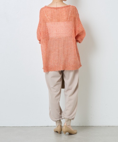 COLLAGE GALLARDAGALANTE（コラージュガリャルダガランテ）の「箔プリントシアーモヘアニット（ニット/セーター・レディース・アイボリー/オレンジ・FREE）」の20枚目の写真