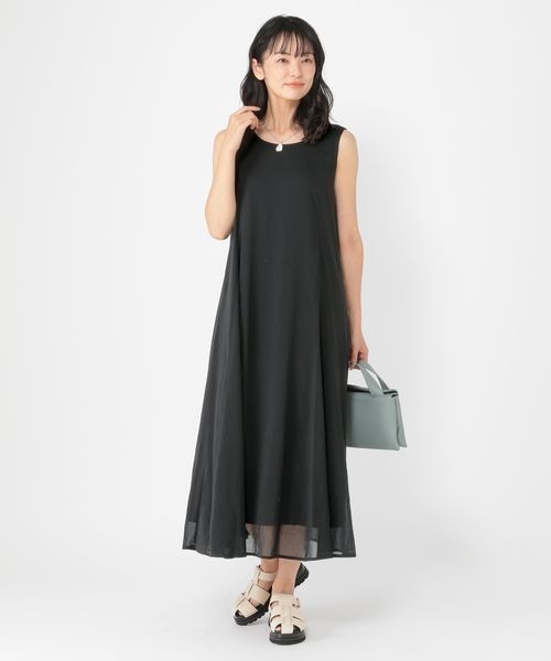 新品　スタジオポエム　ワンピース studio CLIP ワンピース シングルガーゼパイピング切り替え