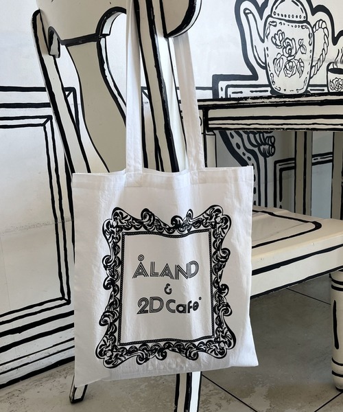 ALAND(エーランド)の「2D Cafe×ALAND/2DトートBAG(トートバッグ・レディース・ホワイト/ピンク・FREE)」の1枚目の写真