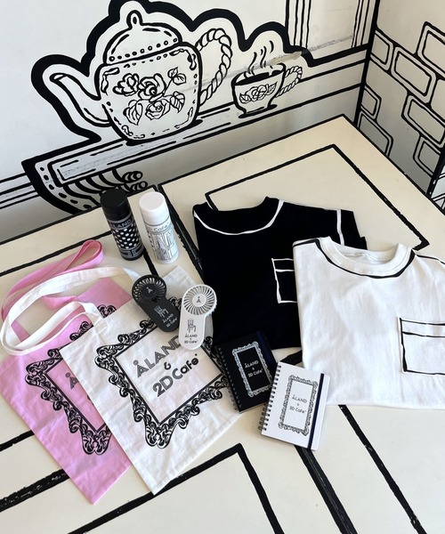 ALAND(エーランド)の「2D Cafe×ALAND/2DトートBAG(トートバッグ・レディース・ホワイト/ピンク・FREE)」の8枚目の写真