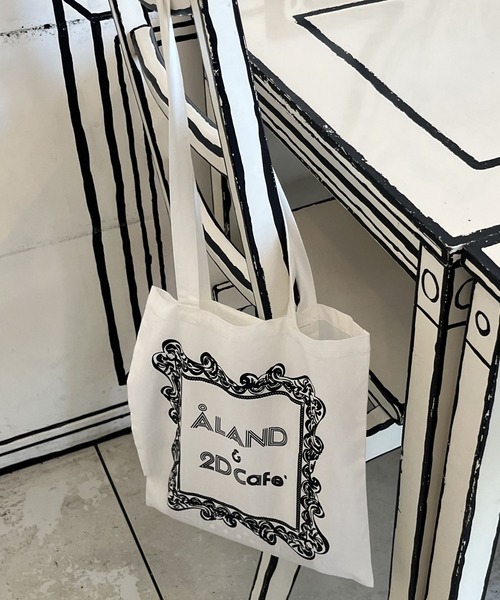 ALAND(エーランド)の「2D Cafe×ALAND/2DトートBAG(トートバッグ・レディース・ホワイト/ピンク・FREE)」の6枚目の写真