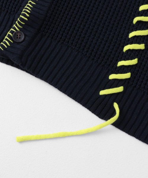 SENSE OF PLACE by URBAN RESEARCH（センスオブプレイスバイアーバンリサーチ）の「『ユニセックス』ブランケットステッチカーディガン（カーディガン/ボレロ・メンズ・ネイビー/パープル/ライトグレー・MEDIUM/LARGE）」の14枚目の写真