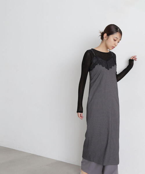 NATURAL BEAUTY BASIC(ナチュラルビューティーベーシック)の「◇【Oggi・美人百花掲載】ベロアボートネックカットソー(Tシャツ/カットソー・レディース・オリーブ/ブラック/オフホワイト/グレー・FREE)」の5枚目の写真