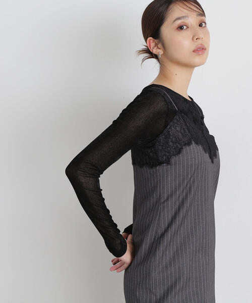 NATURAL BEAUTY BASIC(ナチュラルビューティーベーシック)の「◇【Oggi・美人百花掲載】ベロアボートネックカットソー(Tシャツ/カットソー・レディース・オリーブ/ブラック/オフホワイト/グレー・FREE)」の8枚目の写真