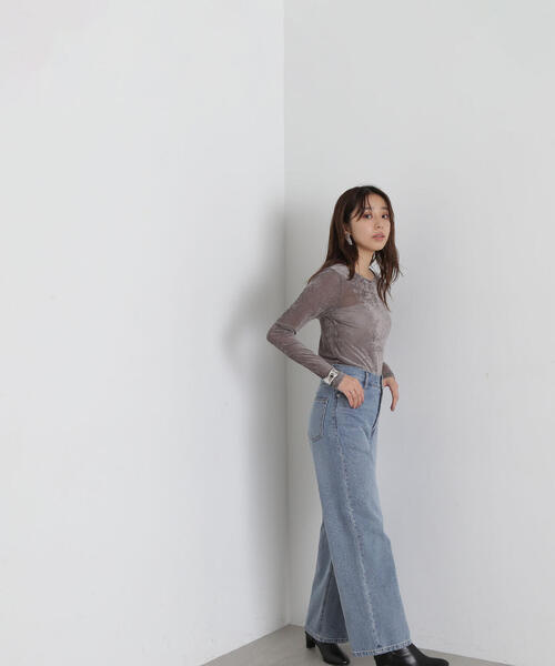 NATURAL BEAUTY BASIC(ナチュラルビューティーベーシック)の「◇【Oggi・美人百花掲載】ベロアボートネックカットソー(Tシャツ/カットソー・レディース・オリーブ/ブラック/オフホワイト/グレー・FREE)」の17枚目の写真