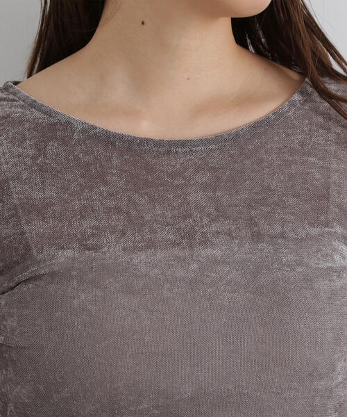 NATURAL BEAUTY BASIC(ナチュラルビューティーベーシック)の「◇【Oggi・美人百花掲載】ベロアボートネックカットソー(Tシャツ/カットソー・レディース・オリーブ/ブラック/オフホワイト/グレー・FREE)」の22枚目の写真