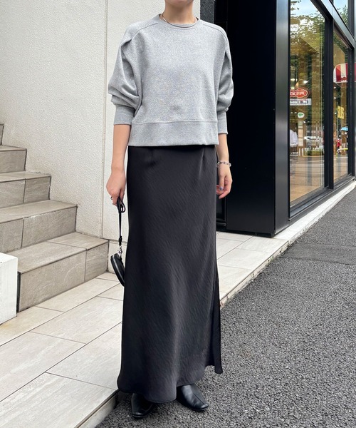 COLLAGE GALLARDAGALANTE（コラージュガリャルダガランテ）の「クロップドラメ裏毛スウェット/WEB限定（Tシャツ/カットソー・レディース・ゴールド/シルバー・FREE）」の17枚目の写真