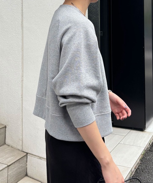 COLLAGE GALLARDAGALANTE（コラージュガリャルダガランテ）の「クロップドラメ裏毛スウェット/WEB限定（Tシャツ/カットソー・レディース・ゴールド/シルバー・FREE）」の14枚目の写真