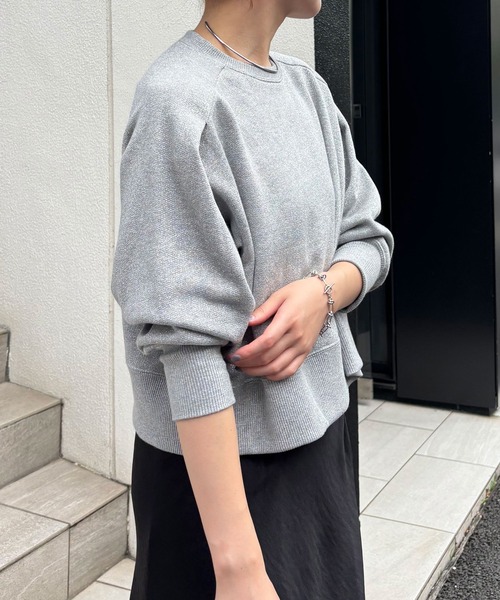 COLLAGE GALLARDAGALANTE（コラージュガリャルダガランテ）の「クロップドラメ裏毛スウェット/WEB限定（Tシャツ/カットソー・レディース・ゴールド/シルバー・FREE）」の13枚目の写真