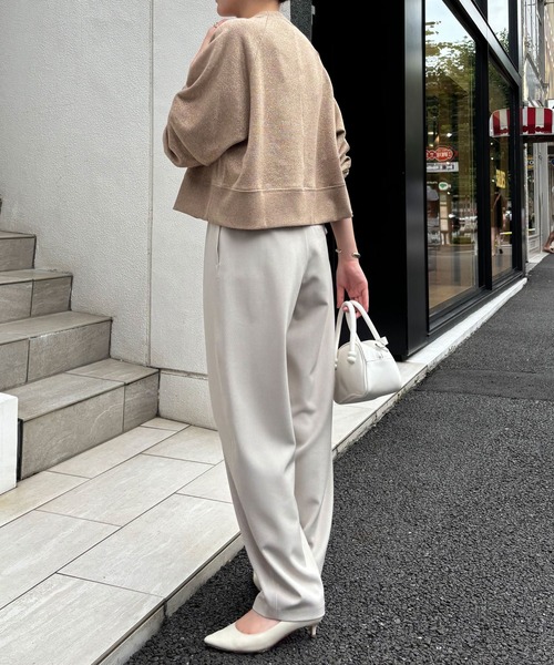 COLLAGE GALLARDAGALANTE（コラージュガリャルダガランテ）の「クロップドラメ裏毛スウェット/WEB限定（Tシャツ/カットソー・レディース・ゴールド/シルバー・FREE）」の6枚目の写真