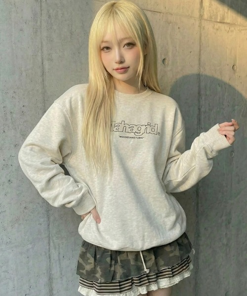 MAHAGRID（マハグリッド）の「『mahagrid/マハグリッド』THIRD LOGO CREWNECK/サードロゴクルーネックスウェットシャツ（スウェット・レディース・グレー/チャコールグレー/アイボリー/ブラック・S/M/L/XL）」の21枚目の写真