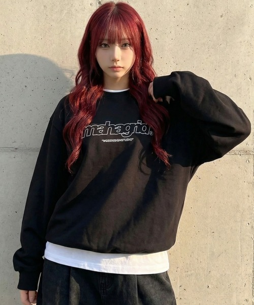 MAHAGRID（マハグリッド）の「『mahagrid/マハグリッド』THIRD LOGO CREWNECK/サードロゴクルーネックスウェットシャツ（スウェット・レディース・グレー/チャコールグレー/アイボリー/ブラック・S/M/L/XL）」の16枚目の写真