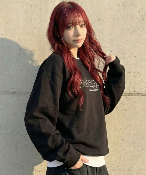 MAHAGRID（マハグリッド）の「『mahagrid/マハグリッド』THIRD LOGO CREWNECK/サードロゴクルーネックスウェットシャツ（スウェット・レディース・グレー/チャコールグレー/アイボリー/ブラック・S/M/L/XL）」の17枚目の写真