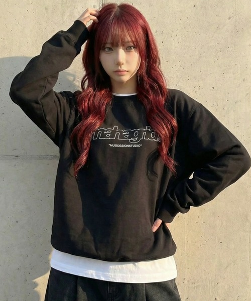 MAHAGRID（マハグリッド）の「『mahagrid/マハグリッド』THIRD LOGO CREWNECK/サードロゴクルーネックスウェットシャツ（スウェット・レディース・グレー/チャコールグレー/アイボリー/ブラック・S/M/L/XL）」の18枚目の写真