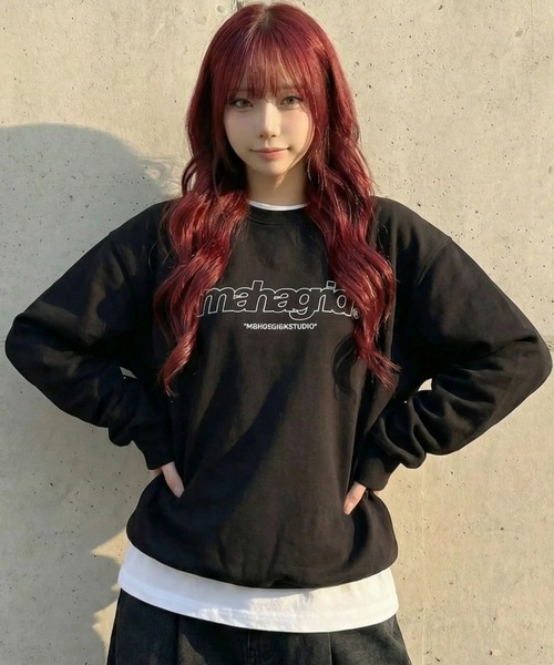 MAHAGRID（マハグリッド）の「『mahagrid/マハグリッド』THIRD LOGO CREWNECK/サードロゴクルーネックスウェットシャツ（スウェット・レディース・グレー/チャコールグレー/アイボリー/ブラック・S/M/L/XL）」の19枚目の写真