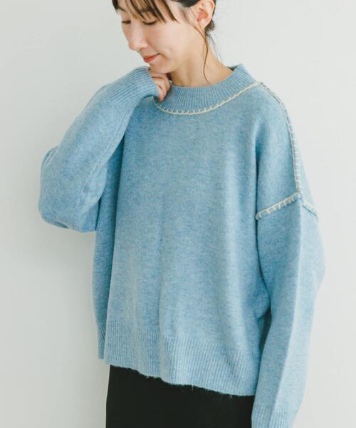 セール】ステッチクルーネックニット（ニット/セーター）｜ITEMS