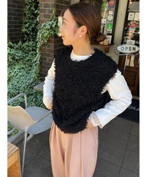 チュールフェザーニットベスト