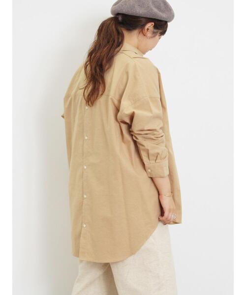 Samansa Mos2(サマンサ モスモス)の「後ろ釦スキッパーチュニック(シャツ/ブラウス・レディース・ブルー/グリーン/ベージュ/ブラック/オレンジ・F)」の7枚目の写真