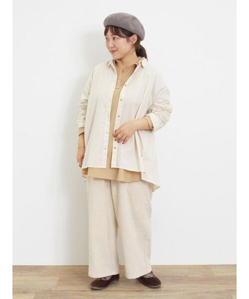 Samansa Mos2(サマンサ モスモス)の「後ろ釦スキッパーチュニック(シャツ/ブラウス・レディース・ブルー/グリーン/ベージュ/ブラック/オレンジ・F)」の8枚目の写真