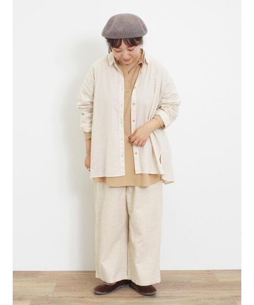 Samansa Mos2(サマンサ モスモス)の「後ろ釦スキッパーチュニック(シャツ/ブラウス・レディース・ブルー/グリーン/ベージュ/ブラック/オレンジ・F)」の10枚目の写真