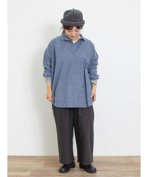 セール】後ろ釦スキッパーチュニック（シャツ/ブラウス）｜Samansa