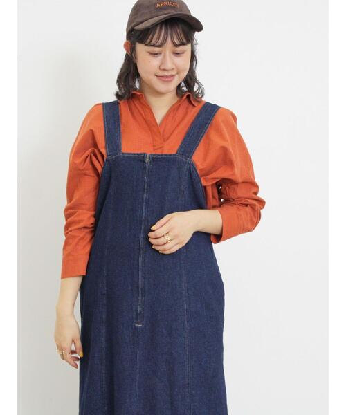 Samansa Mos2(サマンサ モスモス)の「後ろ釦スキッパーチュニック(シャツ/ブラウス・レディース・ブルー/グリーン/ベージュ/ブラック/オレンジ・F)」の17枚目の写真