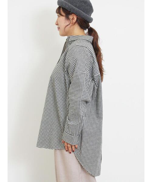 Samansa Mos2(サマンサ モスモス)の「後ろ釦スキッパーチュニック(シャツ/ブラウス・レディース・ブルー/グリーン/ベージュ/ブラック/オレンジ・F)」の19枚目の写真