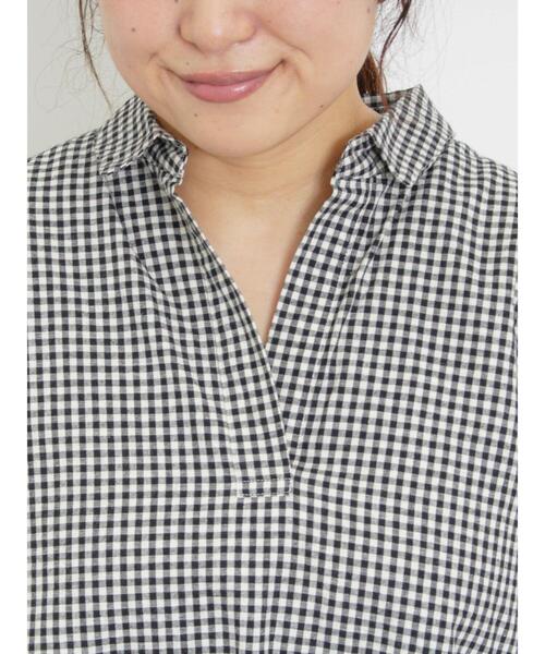 Samansa Mos2(サマンサ モスモス)の「後ろ釦スキッパーチュニック(シャツ/ブラウス・レディース・ブルー/グリーン/ベージュ/ブラック/オレンジ・F)」の21枚目の写真