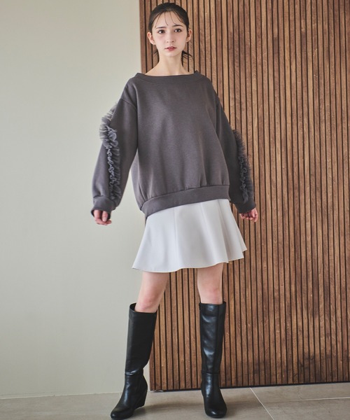 31 Sons de mode（トランテアン　ソン　ドゥ　モード）の「フリルチュールラインスウェット（スウェット・レディース・チャコールグレー/グレー・フリー）」の14枚目の写真