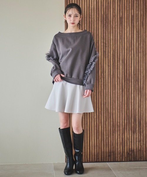 31 Sons de mode（トランテアン　ソン　ドゥ　モード）の「フリルチュールラインスウェット（スウェット・レディース・チャコールグレー/グレー・フリー）」の15枚目の写真