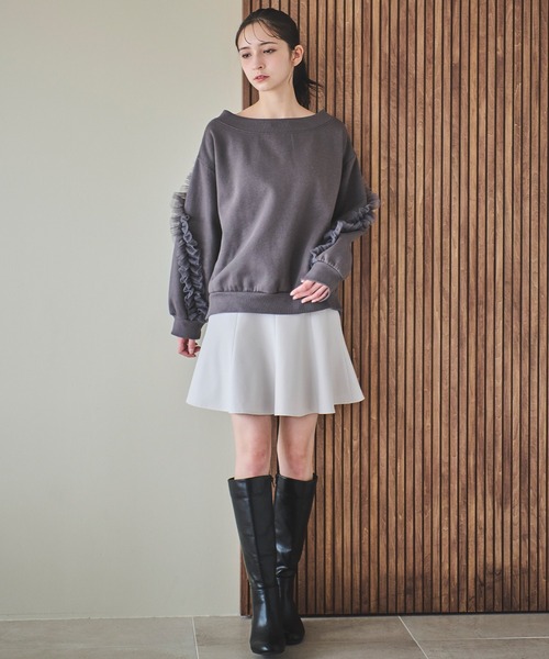 31 Sons de mode（トランテアン　ソン　ドゥ　モード）の「フリルチュールラインスウェット（スウェット・レディース・チャコールグレー/グレー・フリー）」の16枚目の写真