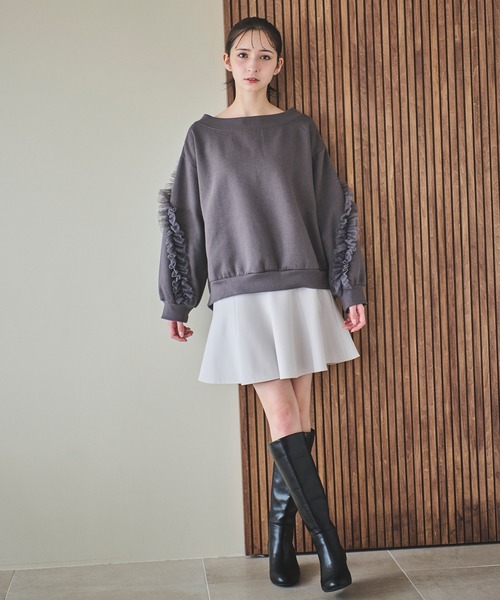 31 Sons de mode（トランテアン　ソン　ドゥ　モード）の「フリルチュールラインスウェット（スウェット・レディース・チャコールグレー/グレー・フリー）」の17枚目の写真
