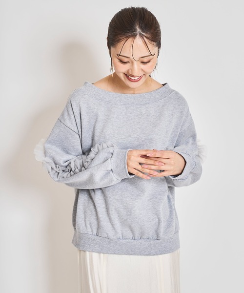 31 Sons de mode（トランテアン　ソン　ドゥ　モード）の「フリルチュールラインスウェット（スウェット・レディース・チャコールグレー/グレー・フリー）」の20枚目の写真