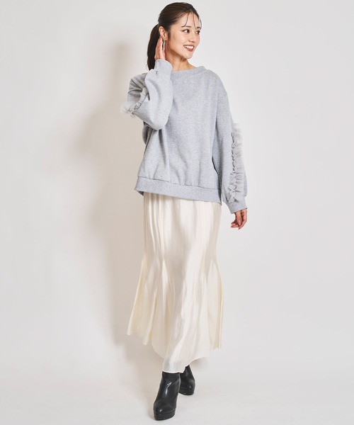 31 Sons de mode（トランテアン　ソン　ドゥ　モード）の「フリルチュールラインスウェット（スウェット・レディース・チャコールグレー/グレー・フリー）」の22枚目の写真