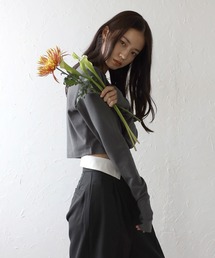 cropped crew neck pullover / クロップドクルーネックプルオーバー