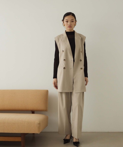 Edit Sheen(エディットシーン)の「タックトラウザーパンツ(その他パンツ・レディース・アイボリー/チャコールグレー・M/S)」の8枚目の写真