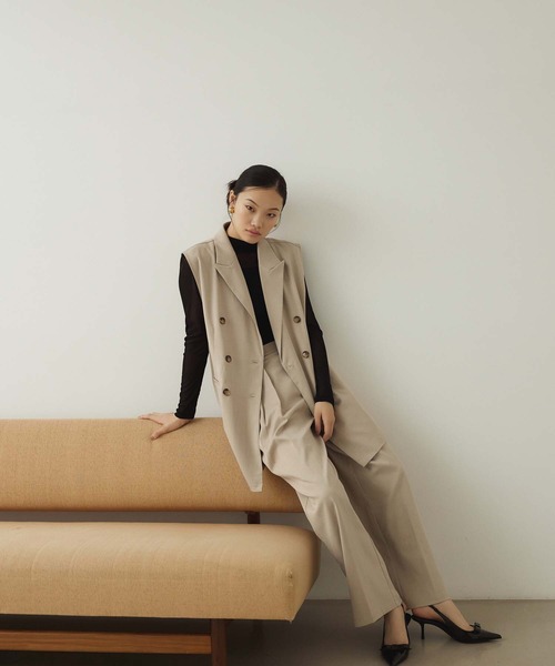 Edit Sheen(エディットシーン)の「タックトラウザーパンツ(その他パンツ・レディース・アイボリー/チャコールグレー・M/S)」の12枚目の写真