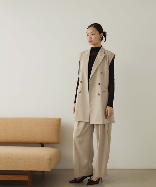 Edit Sheen(エディットシーン)の「タックトラウザーパンツ(その他パンツ・レディース・アイボリー/チャコールグレー・M/S)」の11枚目の写真