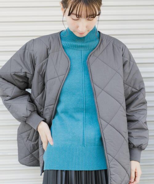 ITEMS URBANRESEARCH(アイテムズ アーバンリサーチ)の「中綿キルトノーカラージャケット(ダウンジャケット/コート・レディース・チャコールグレー/ベージュ/ライトベージュ・FREE)」の21枚目の写真