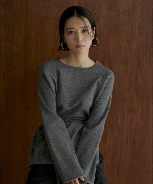 feepur（フェピュール）の「【ハンドウォッシャブル】ウエストロープラグランニット（ニット/セーター・レディース・オフホワイト/グレー/ブラック・MEDIUM）」の18枚目の写真