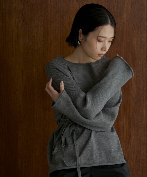 feepur（フェピュール）の「【ハンドウォッシャブル】ウエストロープラグランニット（ニット/セーター・レディース・オフホワイト/グレー/ブラック・MEDIUM）」の19枚目の写真