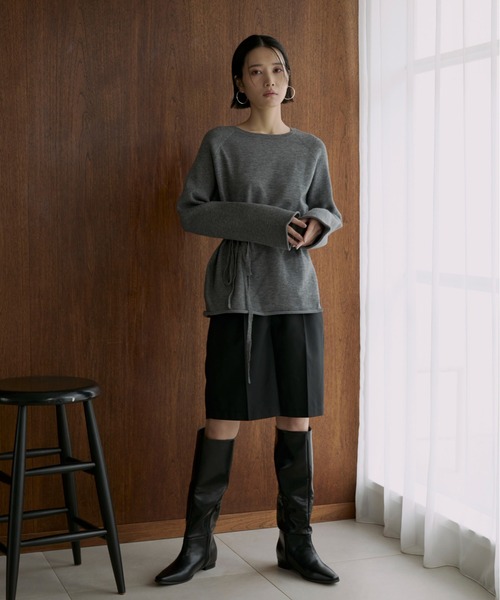 feepur（フェピュール）の「【ハンドウォッシャブル】ウエストロープラグランニット（ニット/セーター・レディース・オフホワイト/グレー/ブラック・MEDIUM）」の20枚目の写真