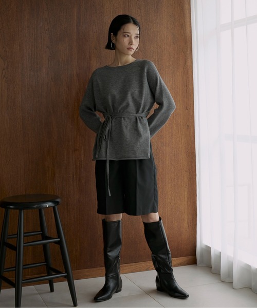 feepur（フェピュール）の「【ハンドウォッシャブル】ウエストロープラグランニット（ニット/セーター・レディース・オフホワイト/グレー/ブラック・MEDIUM）」の21枚目の写真